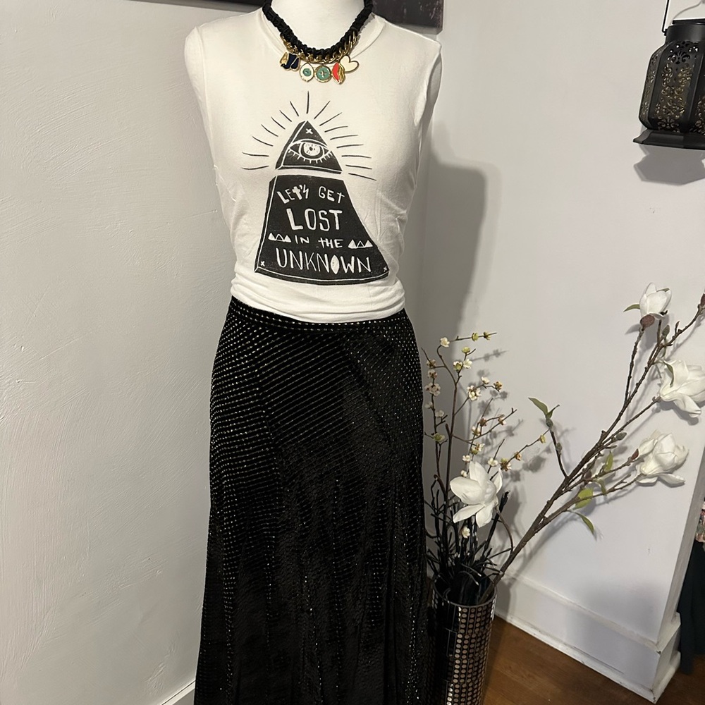 Zara limited edition velvet metallic skirt